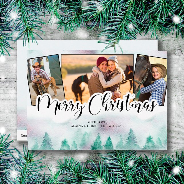 Misty Forest 3 Foto Hand Briefe Frohe Weihnachten (Von Creator hochgeladen)
