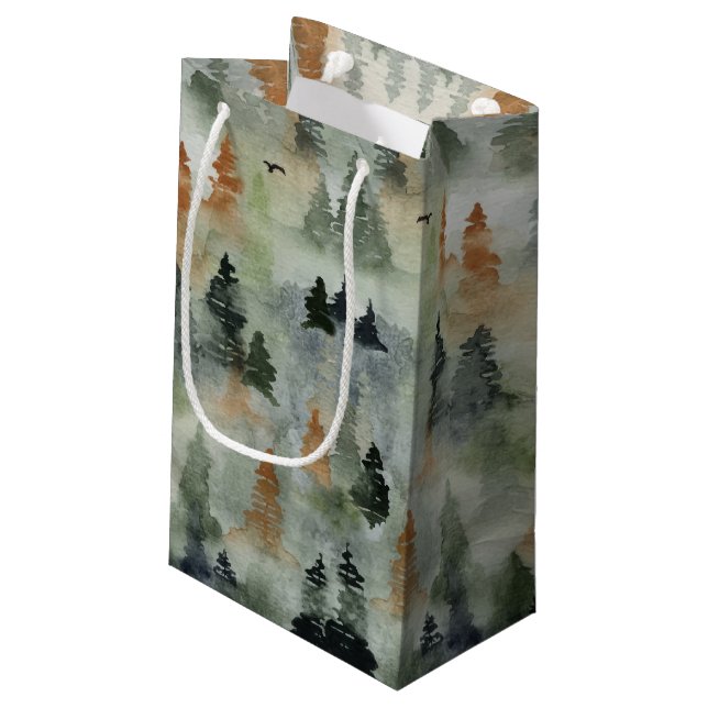 Misty Forest Birthday | Rente - KLEINE Geschenktas Geschenktüte (Rückseite Schrägansicht)