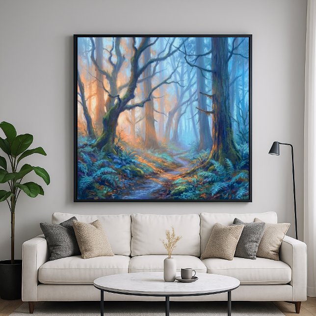 Misty Forest Mystic Path  - Pastel Painting Style Poster (Von Creator hochgeladen)