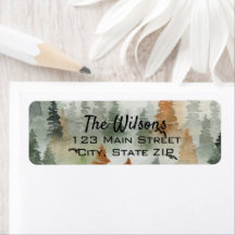 Misty Forest Rücksendeadressen-Aufklebers