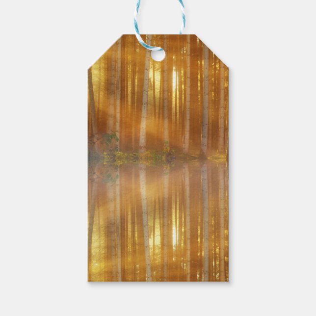 Misty Forest Scene Geschenkanhänger (Vorderseite)