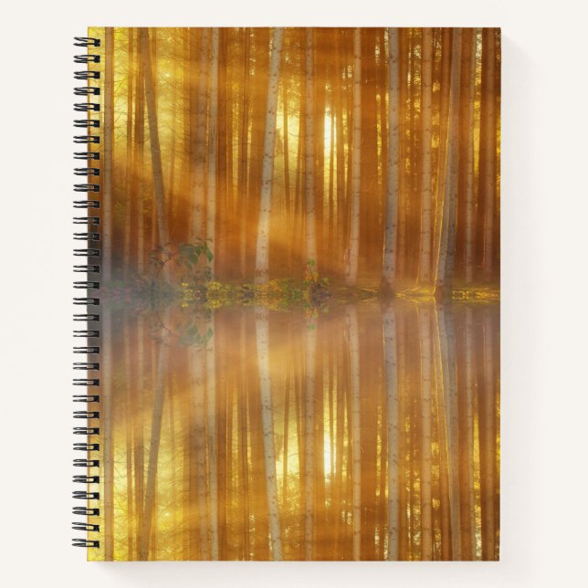 Misty Forest Scene Notizbuch (Vorderseite)