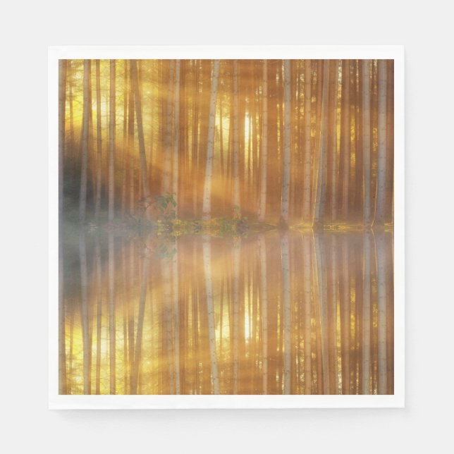 Misty Forest Scene Serviette (Vorderseite)