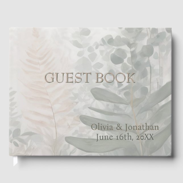 Misty Forest Wedding Guest Book Gästebuch (Vorderseite)