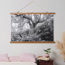 MISTY GARDEN Holz Topped Wall Tapestory Wandteppich Mit Holzrahmen