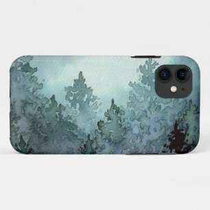 Misty Gray Watercolor Trees Case-Mate iPhone Hülle
