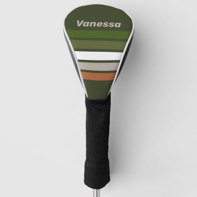 Misty Grove Across Striping with Name Golf Headcover (Vorderseite)