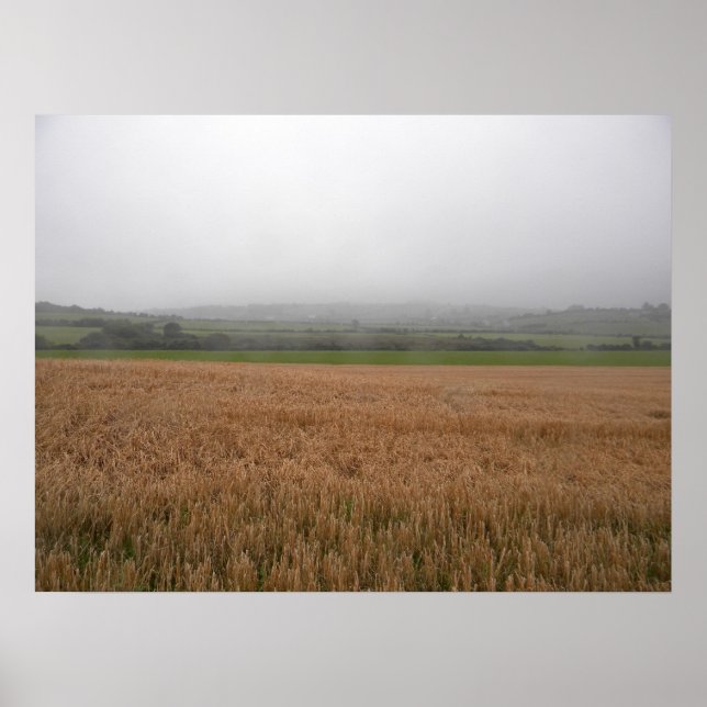 Misty Irish Meadow Print Poster (Vorne)