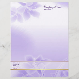 Misty Lila Floral Briefbogen