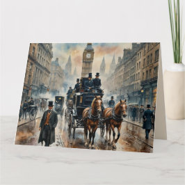 Misty London Street 1800s Hinweis Karte