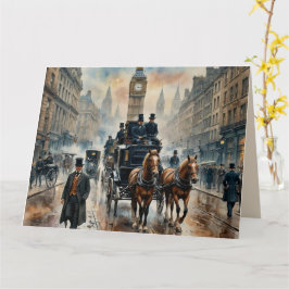 Misty London Street 1800s Hinweis Karte