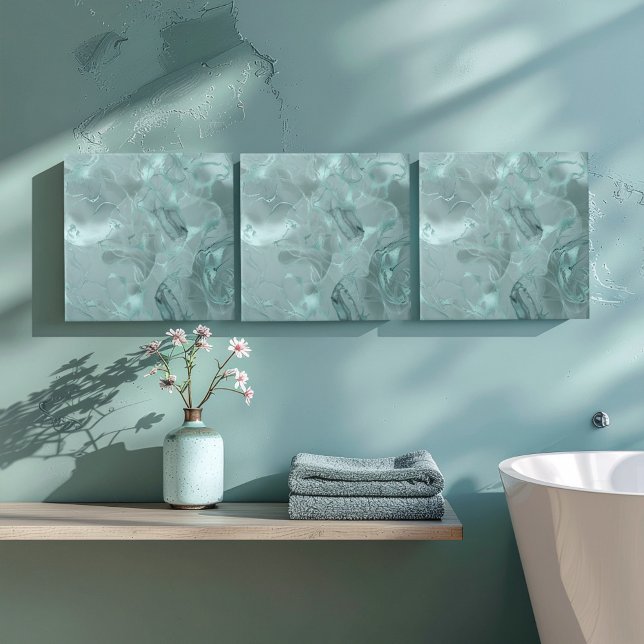 Misty Marble Abstract Muster Med Teal ID705b Fliese (Von Creator hochgeladen)