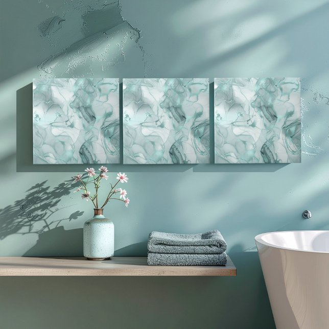 Misty Marble Abstract Pattern Light Teal ID705c Fliese (Von Creator hochgeladen)