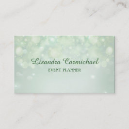 Misty Mint Bokeh Event Planner Business Cards Visitenkarte