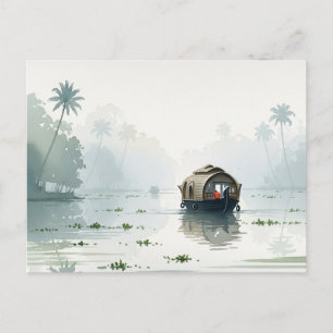 Misty Morning in Kerala Indien Postkarte