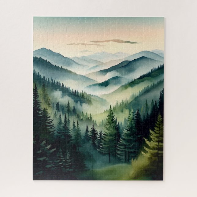 Misty Morning Mountain Pines (Vertikal)