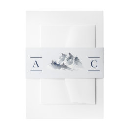 Misty Mountain Blue Gray Einladungsbanderole