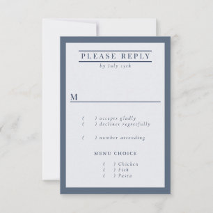 Misty Mountain Blue Gray RSVP Karte