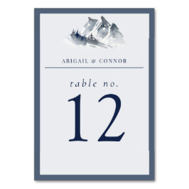 Misty Mountain Blue Gray Tischnummer