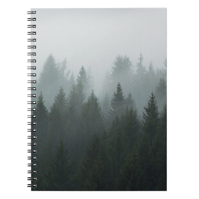 Misty Mountain Forest Autumn Fog Notizblock (Vorderseite)
