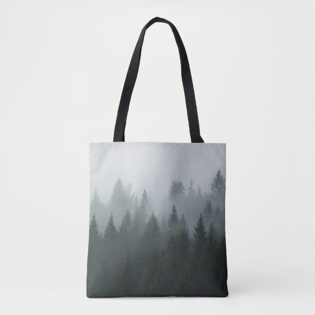 Misty Mountain Forest Autumn Fog Tasche (Vorderseite)