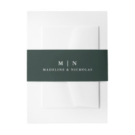 Misty Mountain Forest Green Wedding Einladungsbanderole