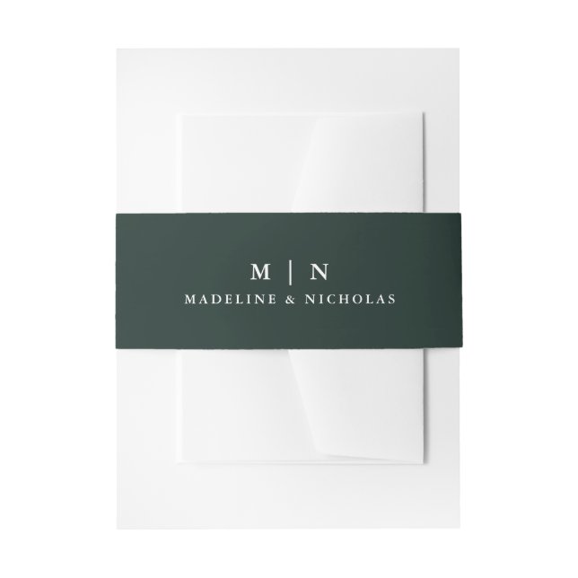 Misty Mountain Forest Green Wedding Einladungsbanderole (Vorderseite Beispiel)