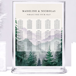 Misty Mountain Forest Wedding Chart Poster