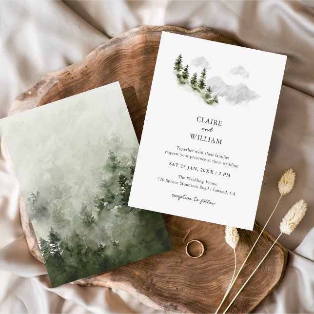 Misty Mountain Forest Wedding Invitation (Créateur téléchargé)