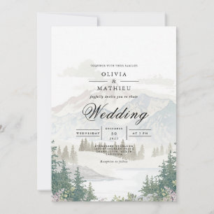 Misty Mountain Landscape Wedding Einladung