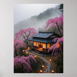 Misty Mountain Teahouse - Bezaubernde japanische M Poster