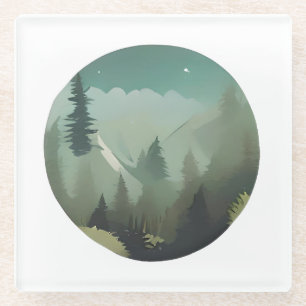Misty Mountain Valley: Eine ruhige Wildnis-Flucht Glasuntersetzer