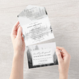 Misty Mountain Wedding All In One Einladung