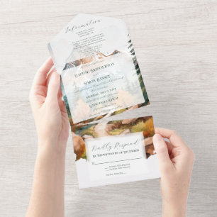 Misty Mountain Wedding All In One Einladung