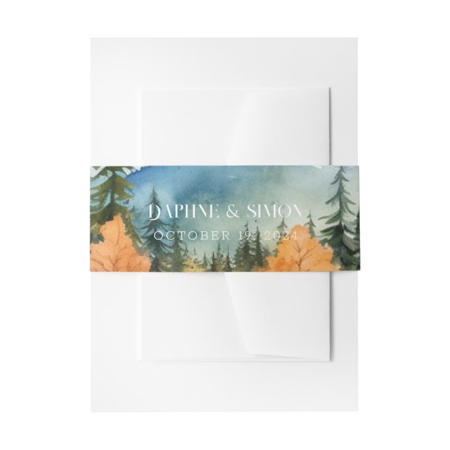 Misty Mountain Wedding Einladungsbanderole (Vorderseite Beispiel)