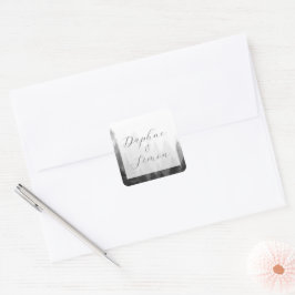 Misty Mountain Wedding Quadratischer Aufkleber