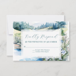 Misty Mountain Wedding RSVP Karte