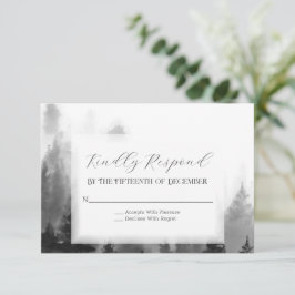 Misty Mountain Wedding RSVP Karte