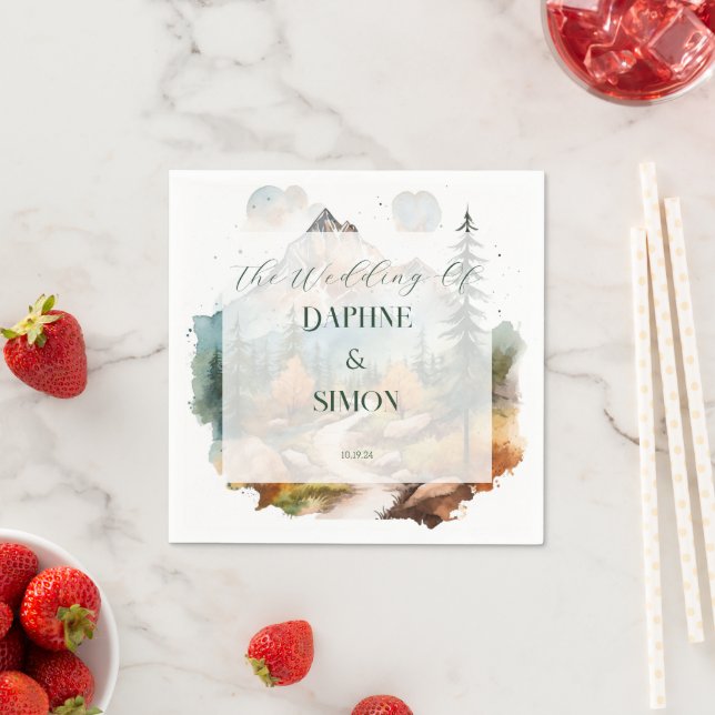 Misty Mountain Wedding Serviette (Beispiel)