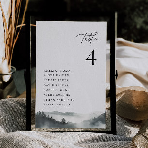 Misty Mountain Wedding Table Cards Einladung