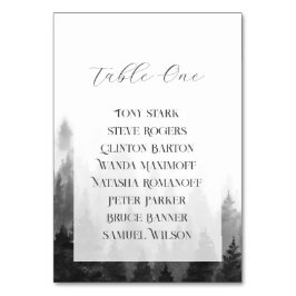 Misty Mountain Wedding Tischnummer