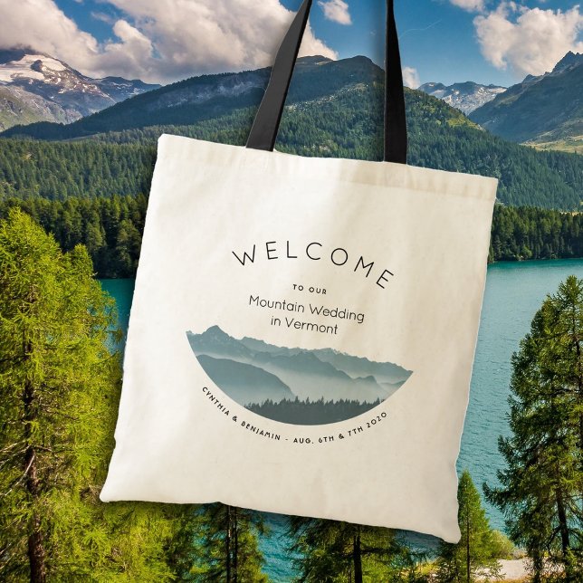 Misty Mountains Hotel Welcome Wedding Bag Tragetasche (Von Creator hochgeladen)