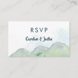 Misty Mountains Small Wedding RSVP Cards Begleitkarte