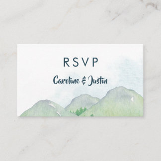 Misty Mountains Small Wedding RSVP Cards Begleitkarte