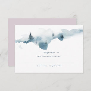 Misty Mountains Wedding RSVP Response Einladung