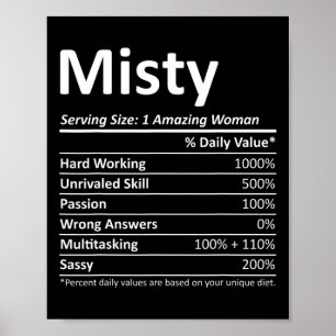 Misty Nutrition Personalisierter Name Lustiges Wei Poster