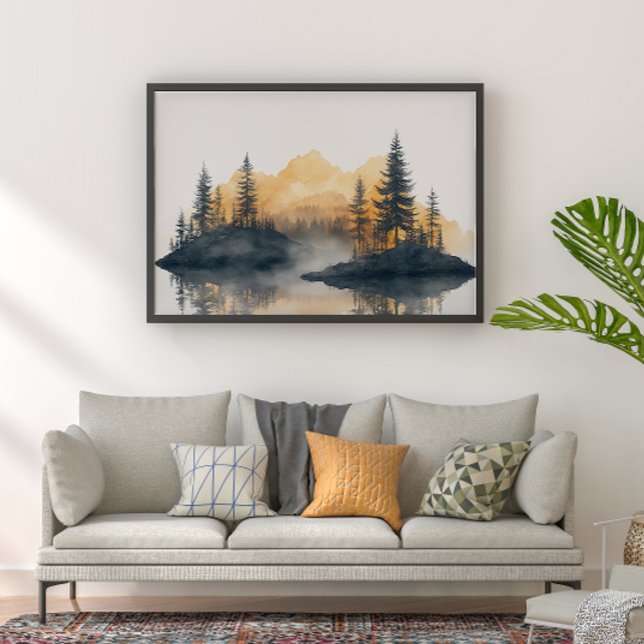 Misty Peaks Zen Minimalist Wall Art Poster (Von Creator hochgeladen)