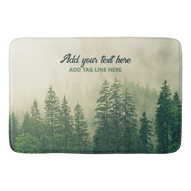 Misty Pine Forest Trees Custom Keepake Badematte (Vorderseite)