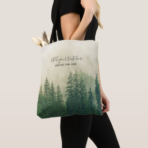 Misty Pine Forest Trees Custom Keepake Tasche