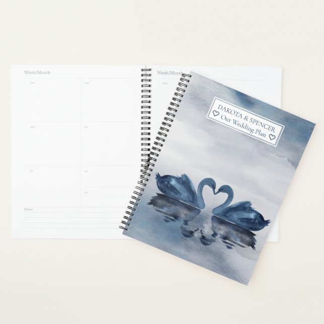 Misty Reflections | Dusty Blue Swan Lake Mariage (Devant avec enveloppe)